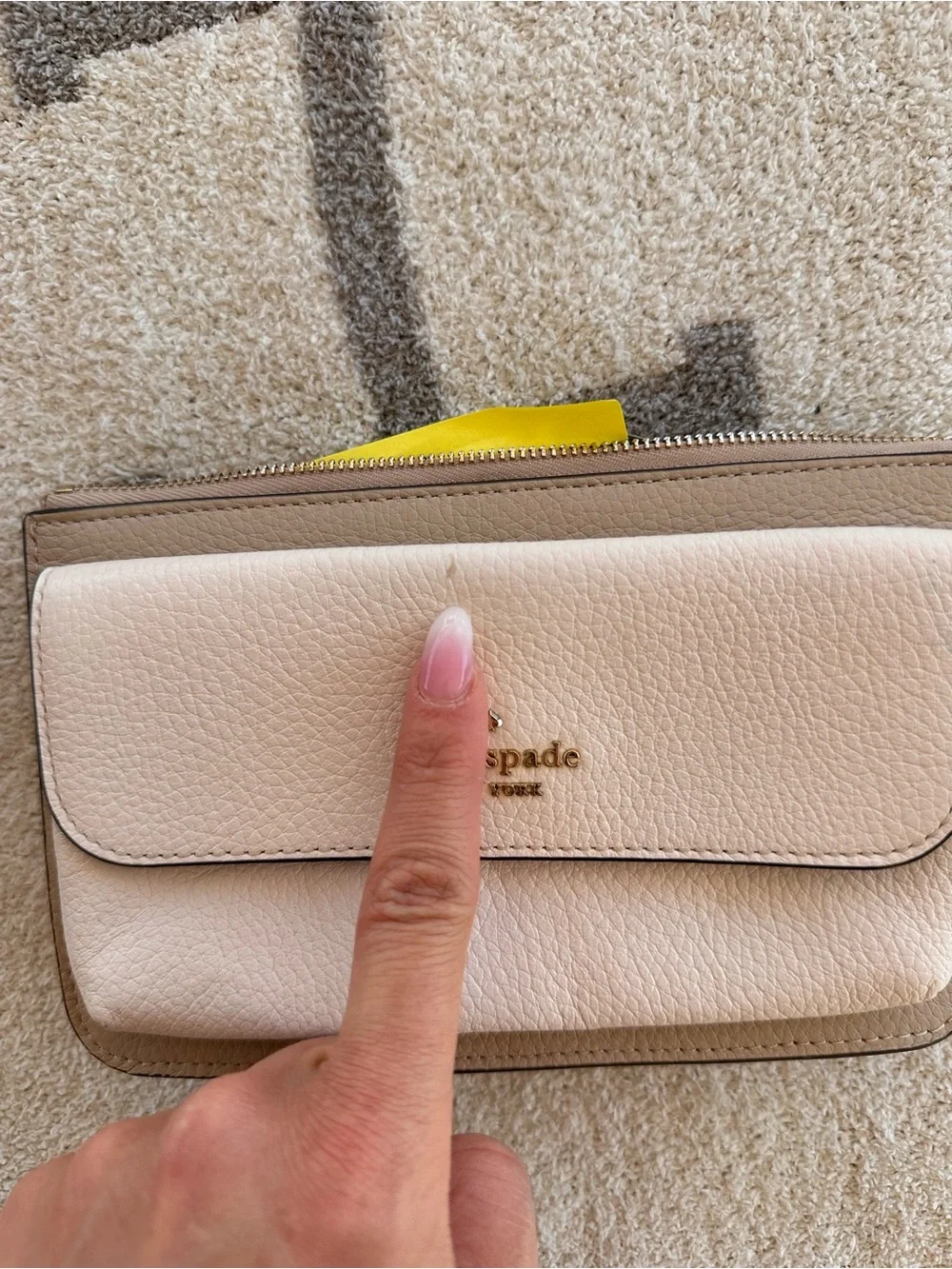 kate spade Beige, Cream Leila small flap crossbody bag